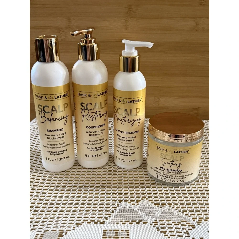 Bask & Lather Hydrating & Nourishing 4-Step Routine Scalp Therapy System